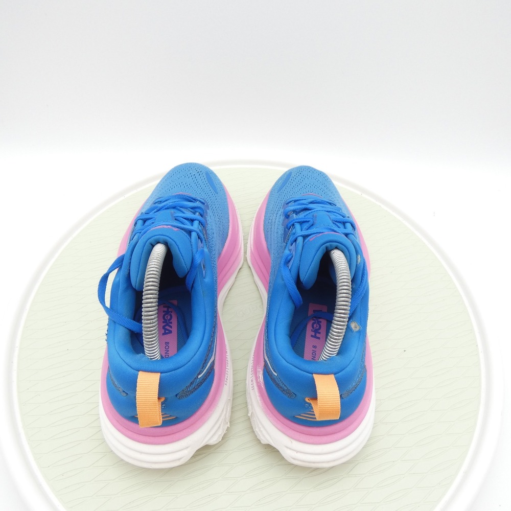 Hoka Bondi 8 Wide Blue Pink Running Shoes Womens 9D 1127954 CSAA Coastal Sky - Picture 5 of 13